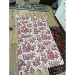 Waverly Red Toile Tab Top Curtain Panel 51 x 84 100% Cotton French Country